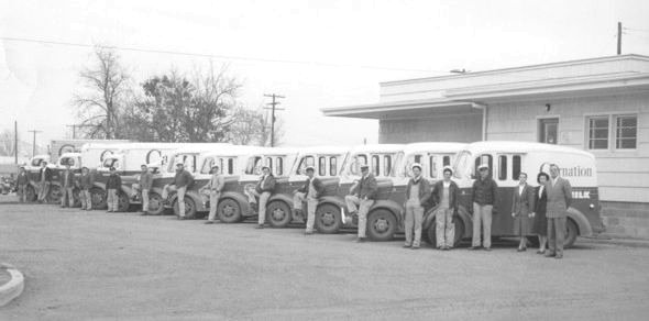 Carnation Milk Trucks in the late 1940s