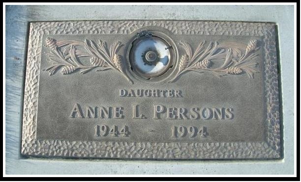 Anne Persons - Headstone Anne Persons - Headstone