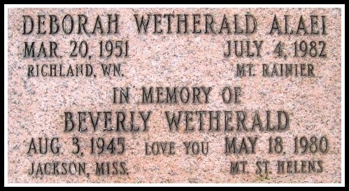 Debbie Wetherald - headstone Debbie Wetherald - headstone