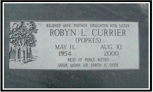 Robyn Popkes - headstone Robyn Popkes - headstone