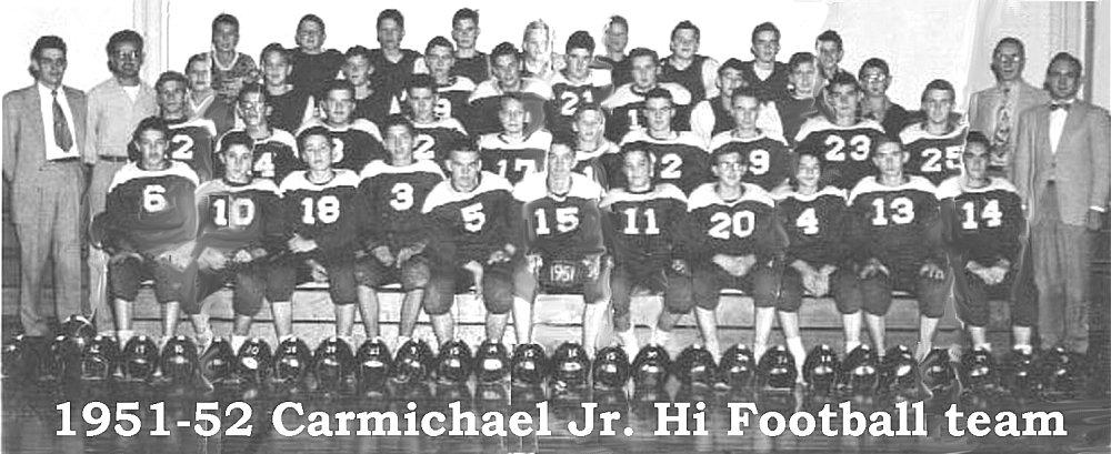 1951-52 Carmichael Jr. Hi Football team